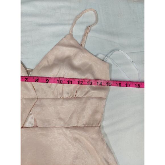 LULU'S SZ S Endless Elegance Light Peach Satin Sleeveless Maxi Dress B139 - Picture 8 of 10